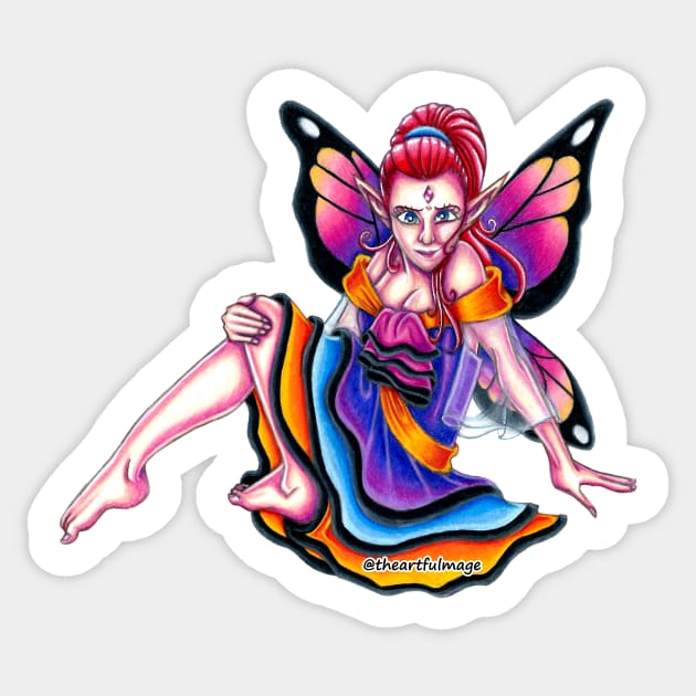 Lucielle Sunset Fairy Sticker by Artful Magic Shop